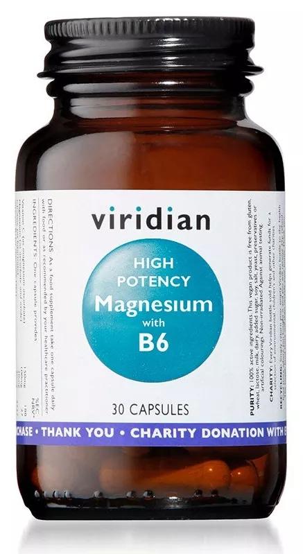Viridian Magnesio Alta Potencia con B6 30 Cápsulas Vegetales