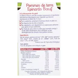 Hipp Bio Les Menus Plaisirs Pot Épinards Pommes de Terre Bœuf +12m 2 x 250g