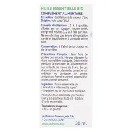 Ladrôme Huile Essentielle Lavandin Bio 30ml