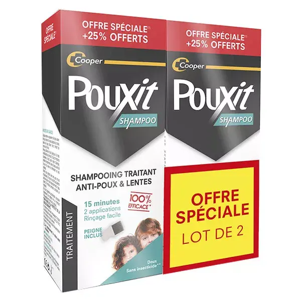 Pouxit Shampooing Anti-Poux et Lentes Lot de 2 x 250ml