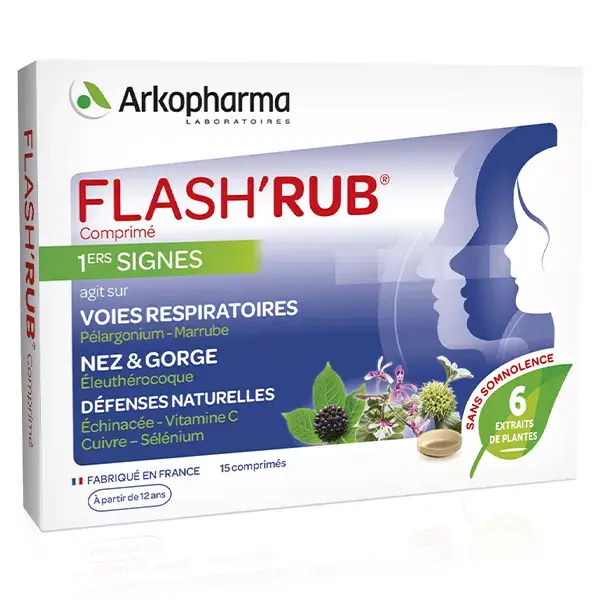 Arkopharma Flash'Rub nose & throat 15 tablets