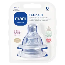 MAM Accessoires pour Biberons Tétine Silicone Débit 0 +0m 2 unités