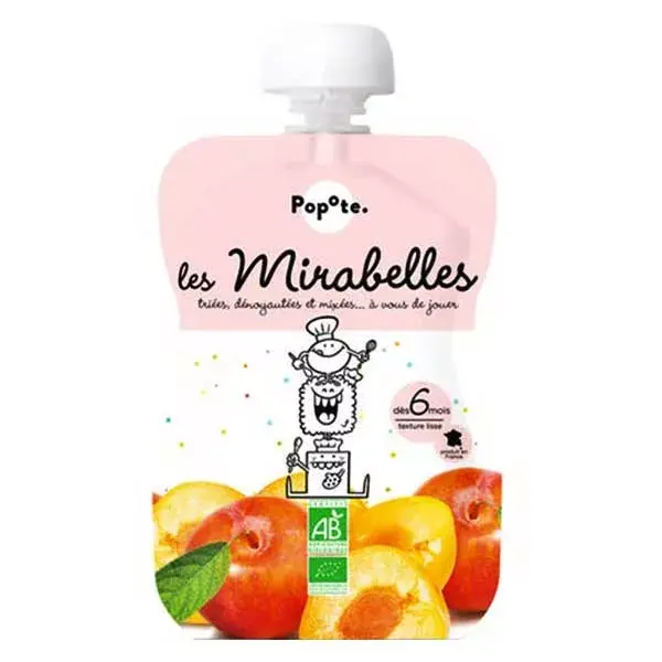 Popote Les Fruits Gourde Mirabelle +6m Bio 120g