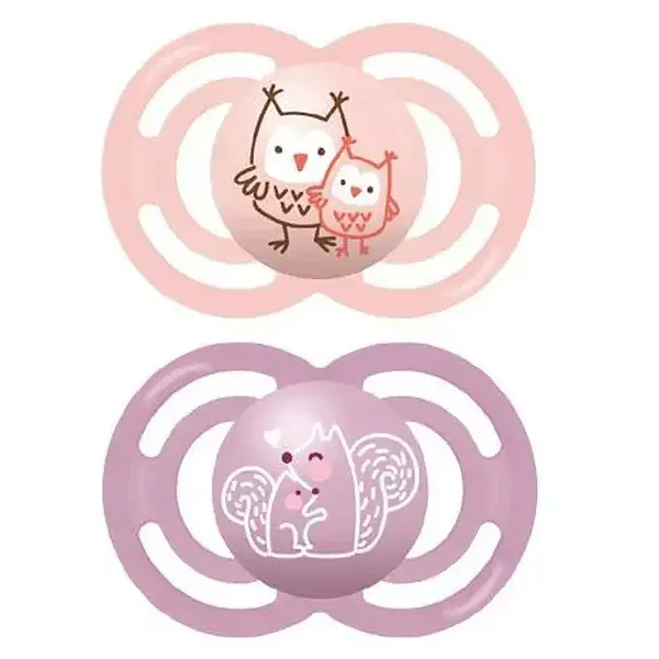 MAM Perfect Silicone Pacifier +18m Raccoon Fox Set of 2