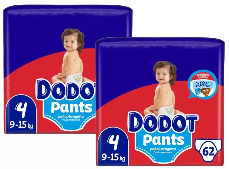 Dodot Pants Diapers-Panties T4 (9-15 kg) 2x62 units