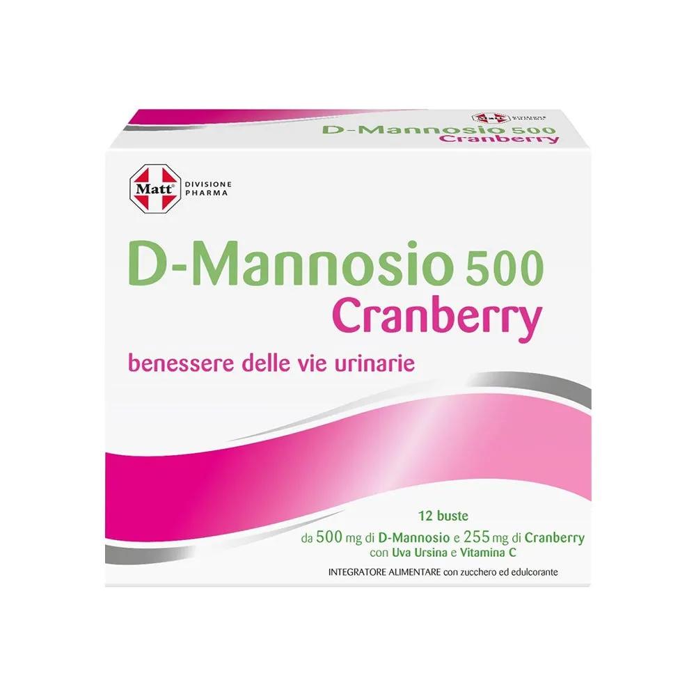 Matt Pharma D-mannosio 500 Cranberry Integratore Per Il Benessere Delle Vie Urinarie 12 Bustine