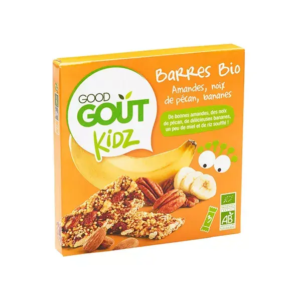 Good Goût Kidz Barritas de Almendras y Nueces Pecanas y Plátano Bio +3 años 3x20g