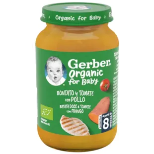 Gerber Organic Sweet Potato Jar with Tomato and Chicken +8m 190 gr