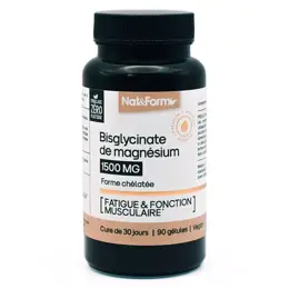 Nat & Form Bisglycinate de magnésium fatigue et fonction musculaire 90 gélules