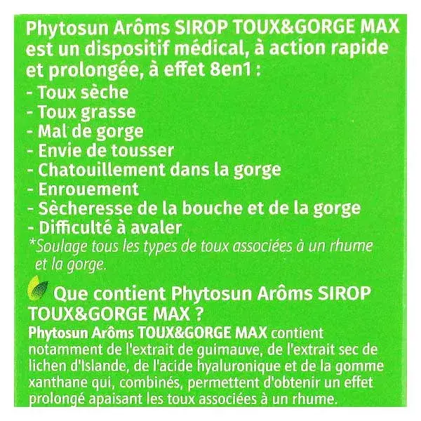 Phytosun Arôms Sirop Toux Et Gorge Max Effet 8en1 120ml