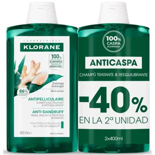 Klorane Anti-Dandruff Shampoo with Galanga 2x400 ml