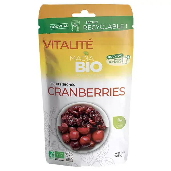 Madia Bio Vitalité Cranberries Séchées 125g