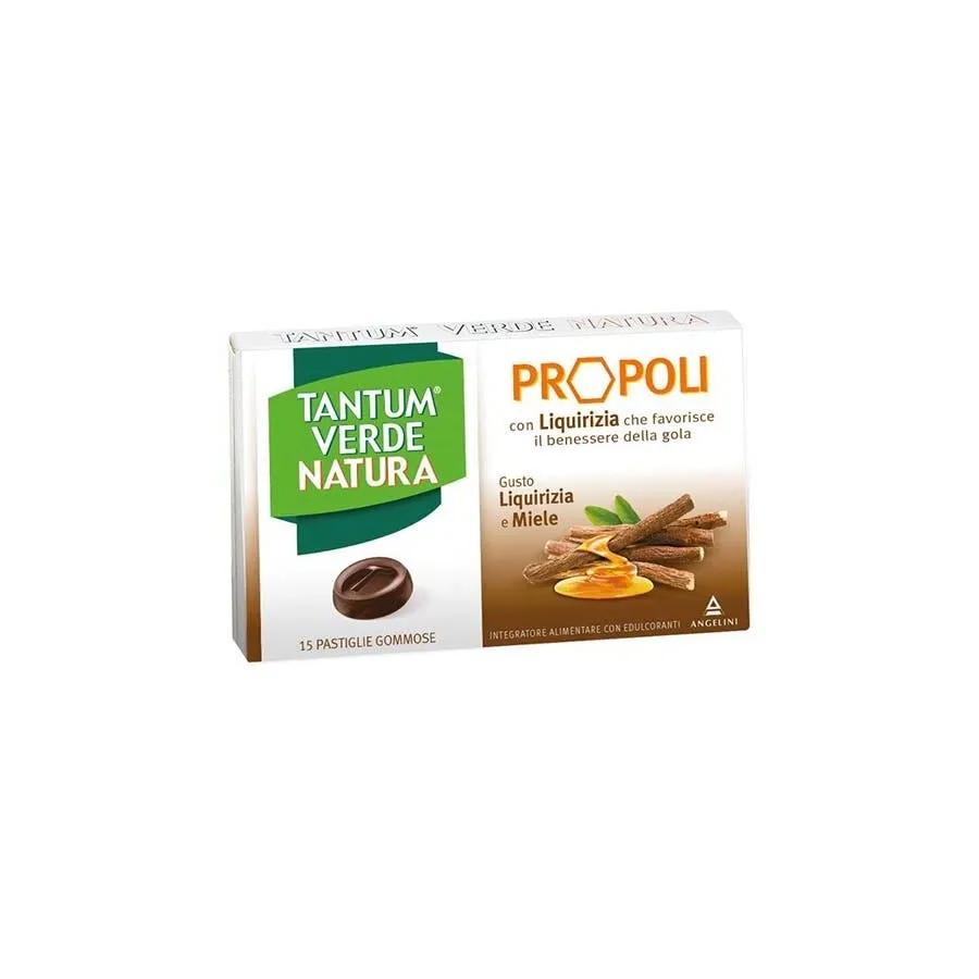 Tantum Verde Natura Propoli Liquirizia e Miele Integratore per Tosse e Raffreddore 15 Pastiglie Gommose