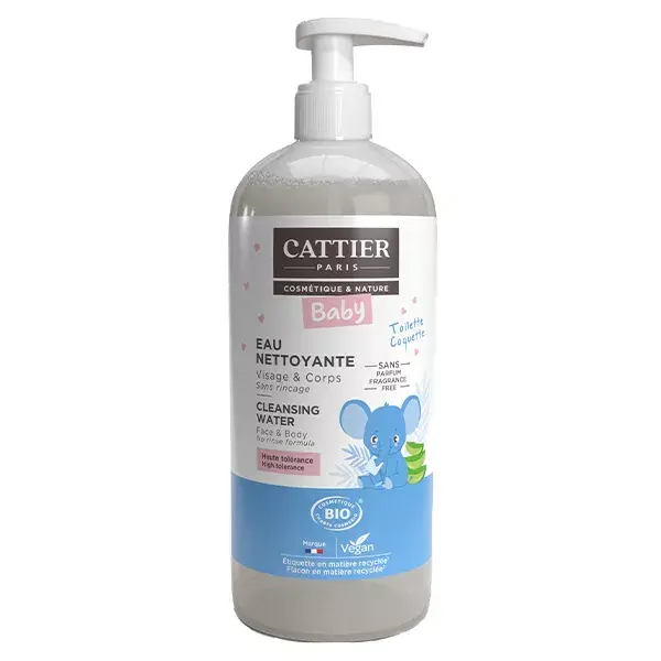 Cattier Bébé Eau Nettoyante Bio 500ml