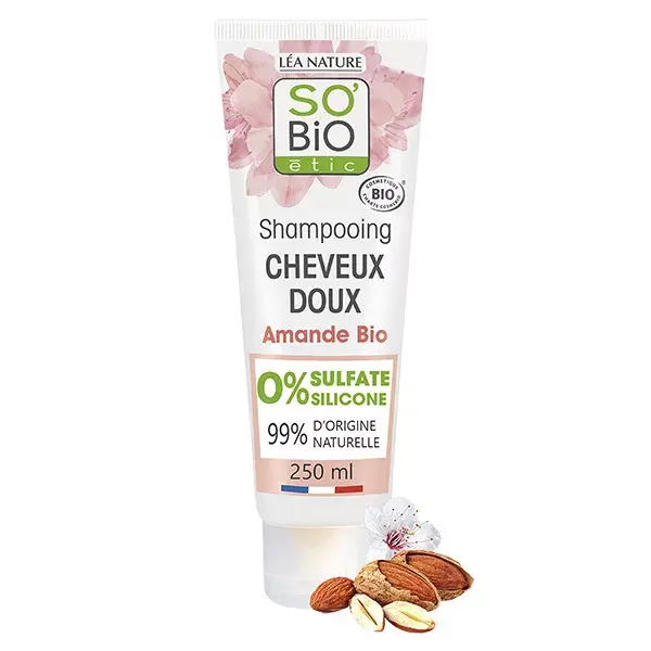 So'Bio Étic Cheveux Doux Shampoing Amande & Protéines de Riz Bio 250ml