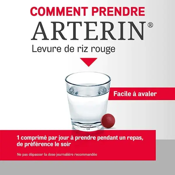 Arterin Levure de Riz Rouge 2,9 mg 2 mois + 1 offert 90 Comprimés