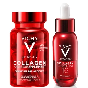 Vichy Liftactiv Collagen Supplement 60 Capsules + Collagen Specialist 16 Serum 30 ml