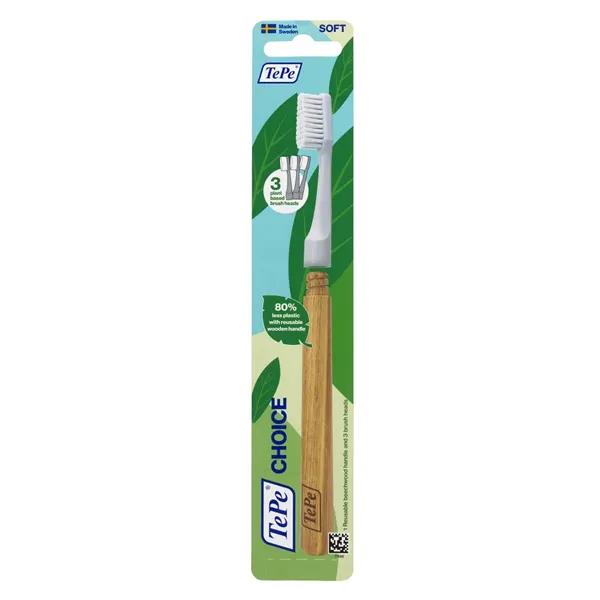 TePe Choice Cepillo de Dientes + Cabezales Intercambiables Rosa 3 unidades