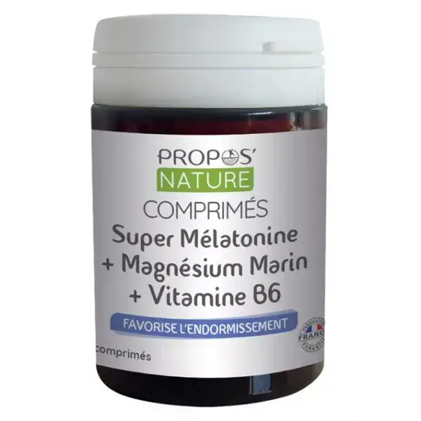 Propos' Nature Super Mélatonine Magnésium Marin Vitamine B6 60 comprimés