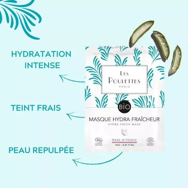 Les Poulettes Paris - Masque Hydra fraîcheur certifié BIO - 18 ml