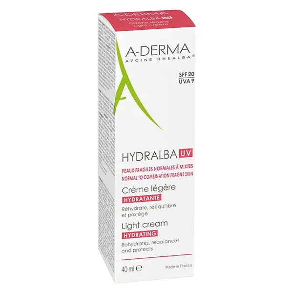 ADERMA Hydralba crema hidratante ligera UV SPF20 40ml