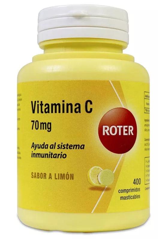 Mastigáveis comprimidos de 400 mg para vitamina C Roter com 70 mg de sabor de limão