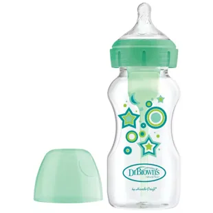 Dr Brown's Options+ Wide Mouth Baby Bottle Green Stars 270 ml