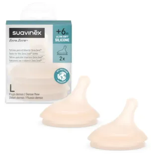 Suavinex Zero Zero Bocal de Silicone Anti-Cólicas Fluxo Denso Justo +6m 2 unidades