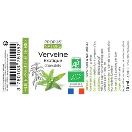 Propos' Nature Aroma-Phytothérapie Huile Essentielle Verveine Exotique Bio 10ml