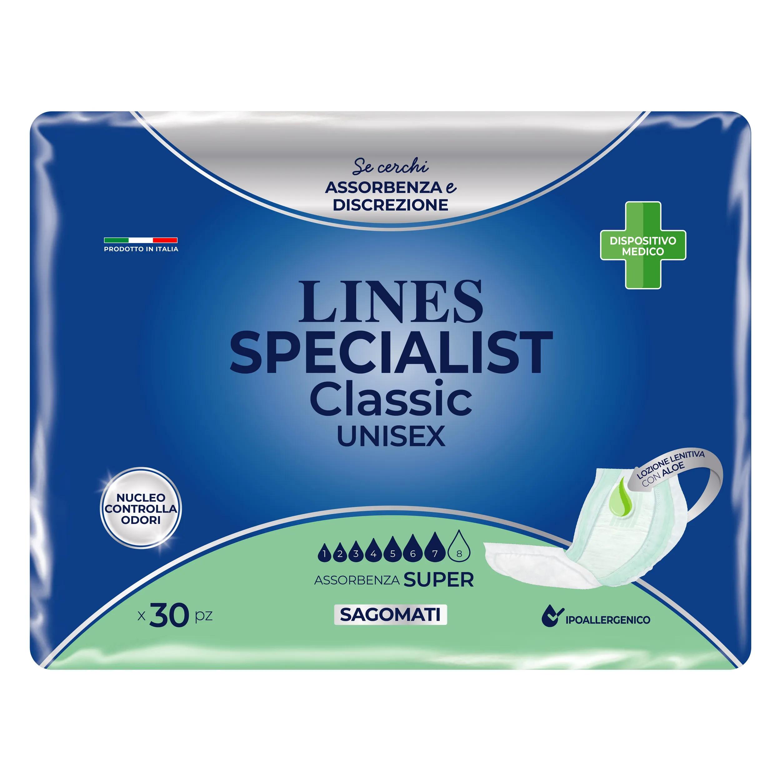 Lines Specialist Sagomato Super Pannolone per Incontinenza 30 Pezzi