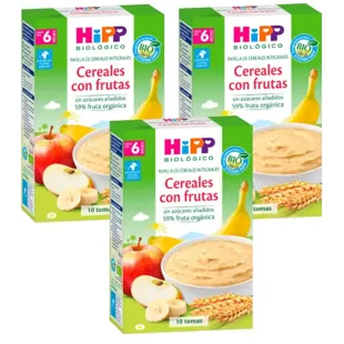 HiPP Cereales con Frutas BIO +6m 3x250 gr