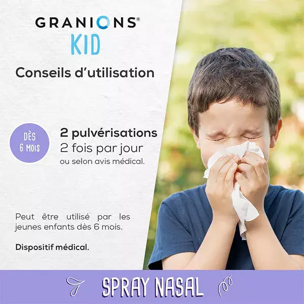Granions Kid Spray Nasal Décongestionne et apaise la muqueuse nasale 20 ml