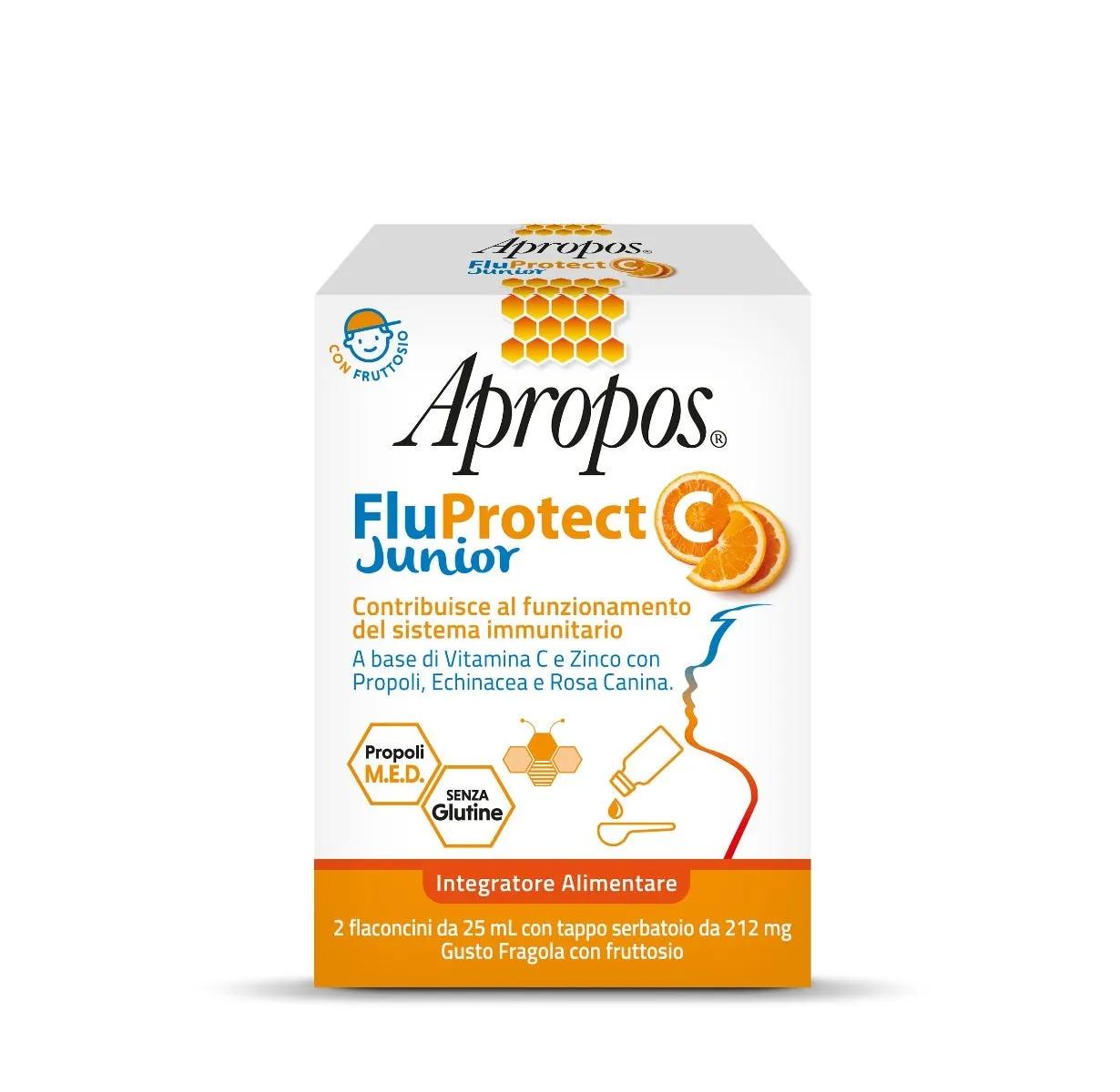 Apropos FluProtect C Junior Integratore Difese Immunitarie 2 Flaconcini da 25 ml