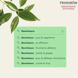 Pranarom Perles d'Huile Essentielle Ravintsara Bio 60 unités