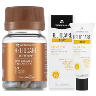 Heliocare 360 Gel Oil Free SPF50 50 ml + Bronze 60 Oral Capsules