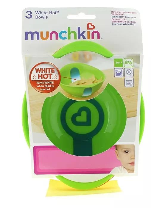 Heat-sensitive White bowls Hot Munchkin 3 units