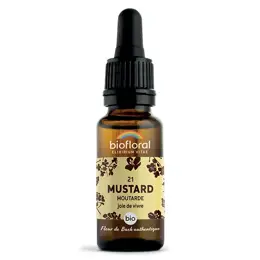 Biofloral Fleur De Bach 21 Mustard Moutarde Compte Gouttes Bio Demeter 20 ml