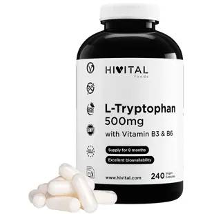 Hivital L-Tryptophan 500mg 240 vegane Kapseln