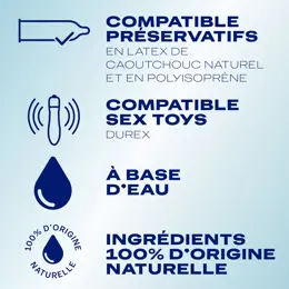 Durex Gel Lubrifiant 100% d'origine Naturelle - A l'Acide Hyaluronique - 100ml 