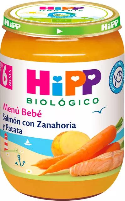 Hipp Potito Biológico. Zanahorias, patatas y carne de vaca. Menú Bebé +6  meses.