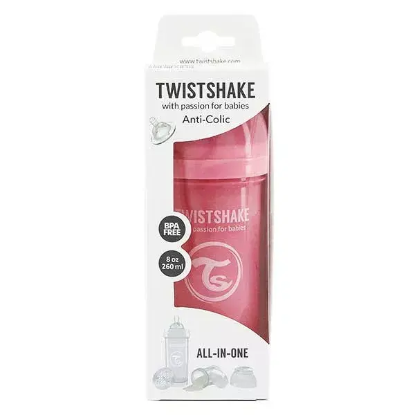 Twistshake Biberon Anti-Colique Rose Pastel +2m 260ml