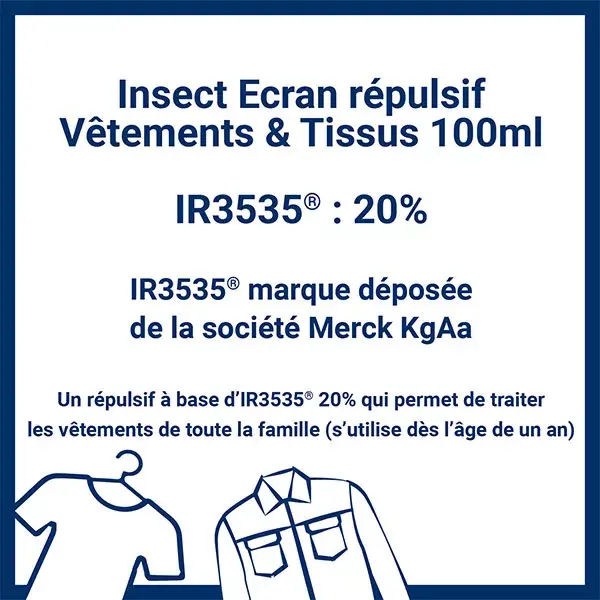 Insect Ecran Vêtements & Tissus Spray Anti-Moustiques 100ml