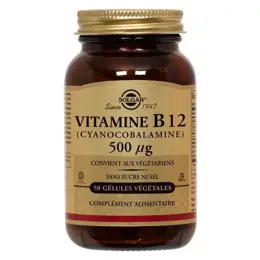 Solgar Vitamine B12 cyano -Cobalamine- 500 microg 50 gélules végétales