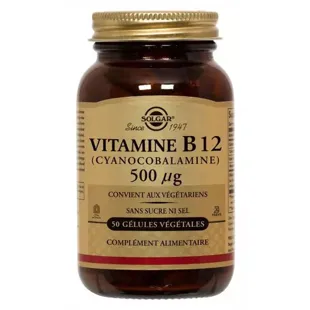 Solgar Vitamina B12 Ciano - Cobalamina - 500 microg Integratore Alimentare 50 capsule vegetali