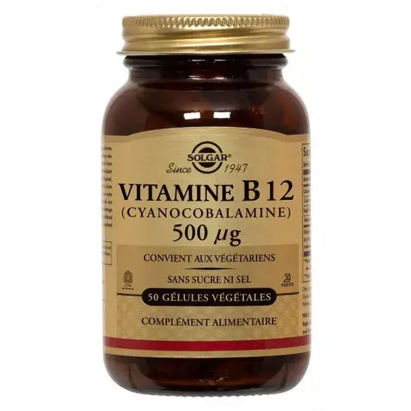 Solgar Vitamina B12 Cyano Cobalamina 500 microg 50 Cápsulas Vegetales