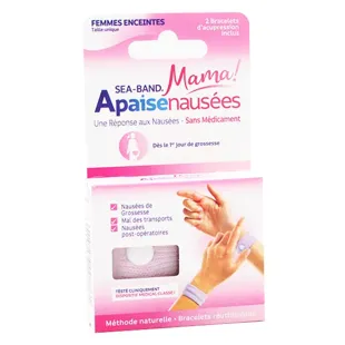 Sea-Band Mamma in Gravidanza Braccialetto Anti-Nausea Rosa 2 Unità