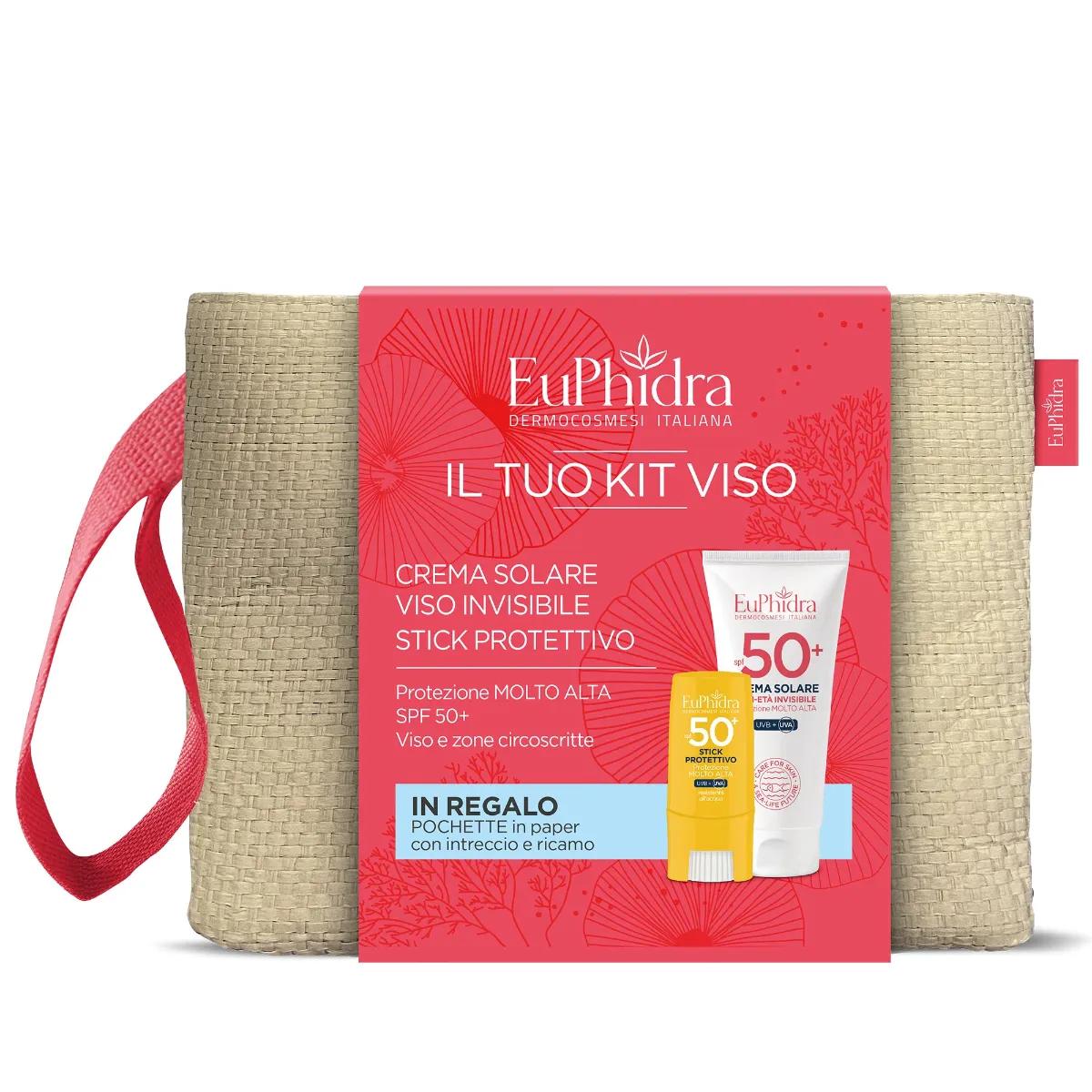 Euphidra Il Tuo Kit Viso con Crema Solare Viso SPF 50+ + Stick Protettivo e  Pochette in Regalo in REGALO