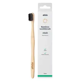 Atida Bucco-Dentaire Brosse à Dent Bambou Adulte Medium Noir lot de 2