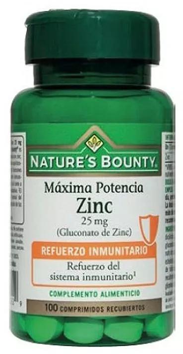 Nature's Bounty Máxima Potência Zinco 25mg 100 Comprimidos