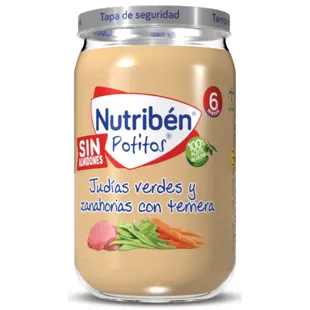 Nutribén Potito Ternera, Judías Verdes y Zanahoria +6m 235 Gr